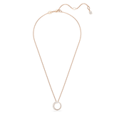 Swarovski Matrix necklace pendant Crystal pearl, Round cut, White, Rose gold-tone plated