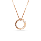Swarovski Matrix necklace pendant Crystal pearl, Round cut, White, Rose gold-tone plated