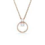 Swarovski Constella pendant, Pavé, Round cut, White, Rose gold-tone plated