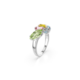 Swarovski Gema Ring Mixed Cuts Multicolored Rhodium Plated
