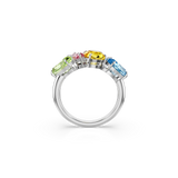 Swarovski Gema Ring Mixed Cuts Multicolored Rhodium Plated