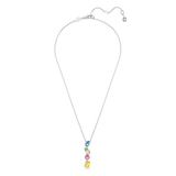 Swarovski Gema necklace Y pendant Mixed cuts, Multicolored, Rhodium plated