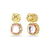 Swarovski Chroma Drop Earrings Cushion Cut Multicolored Gold-Tone Plated