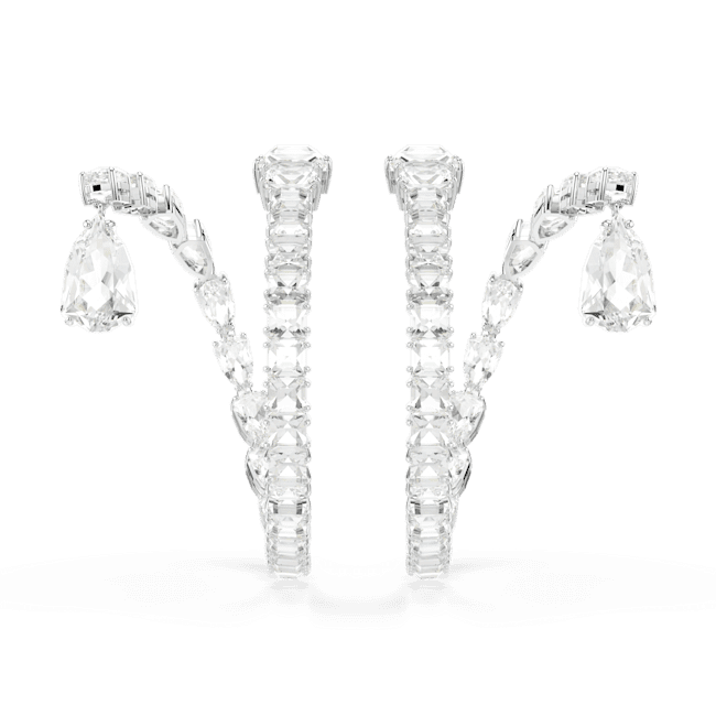 Swarovski Matrix Hoop Earrings Mixed cuts, White, Rhodium plated | Fashion Jewellery | FYFL | Women | Women Earrings | Womens Swarovski Matrix Hoop Earrings Mixed cuts, White, Rhodium plated | Fashion Jewellery | FYFL | Women | Women Earrings | Womens