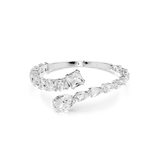 Swarovski Matrix Cuff Bangle, Mixed Cuts, White, Rhodium plated, Medium