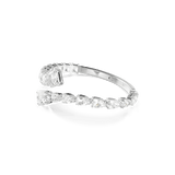 Swarovski Matrix Cuff Bangle, Mixed Cuts, White, Rhodium plated, Medium