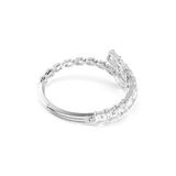 Swarovski Matrix Cuff Bangle, Mixed Cuts, White, Rhodium plated, Medium
