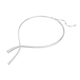 Swarovski Matrix Y necklace, Mixed cuts, White, Rhodium plated