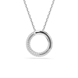 Swarovski Dextera pendant, Pavé, White, Rhodium plated