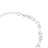 Swarovski Dextera Necklace Crystal Pearl, Mixed links, White, Rhodium plated