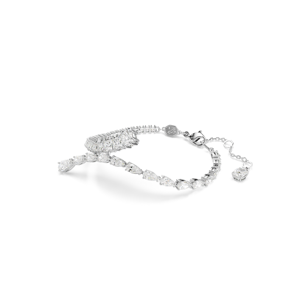 Swarovski Matrix Bracelet Mixed Cuts White Rhodium Plated – Blue Salon
