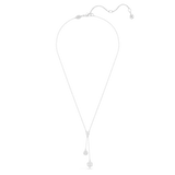 Swarovski Dextera Y pendant, Round cut, Sphere and cube, White, Rhodium plated