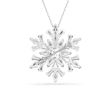 Swarovski Idyllia Necklace Pendant and Brooch Mixed cuts, Snowflake, White, Rhodium plated