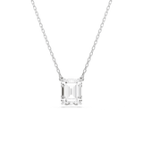 Swarovski Stilla Necklace Pendant Octagon cut, White, Rhodium plated