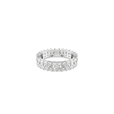 Swarovski Matrix Band Ring, Baguette cut, White, Rhodium plated