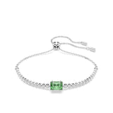 Swarovski Matrix Tennis Bracelet Mixed Cuts Green Rhodium Plated