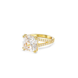 Swarovski Stilla Cocktail Ring Square Cut White Gold-Tone Plated
