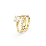 Swarovski Stilla Ring Round Cut White Gold-Tone Plated