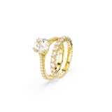 Swarovski Stilla ring Set (2) Round cut White Gold-tone plated