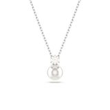 Swarovski Matrix Necklace Pendant Crystal pearl, Round cut, White, Rhodium plated