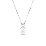 Swarovski Matrix Necklace Pendant Crystal pearl, Round cut, White, Rhodium plated
