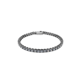 Swarovski Matrix Tennis Bracelet Round Cut Gray Ruthenium Plated
