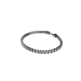 Swarovski Matrix Tennis Bracelet Round Cut Gray Ruthenium Plated