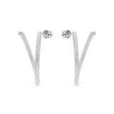 Swarovski Dextera Hoop Earrings Round Cut, White, Rhodium plated