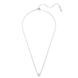 Swarovski Imber necklace pendant Round cut, White, Rhodium plated