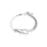 Swarovski Dextera Bracelet Pave, Crystal Pearl, White, Rhodium plated, Medium