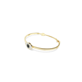 Swarovski Symbolica bangle, Evil eye, Blue, Gold-tone plated