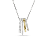 Swarovski Hyperbola pendant, Mixed cuts, White, Mixed metal finish