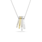 Swarovski Hyperbola pendant, Mixed cuts, White, Mixed metal finish