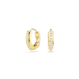Swarovski Matrix hoop earrings Round cut, White, Rose gold-tone plated