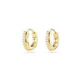 Swarovski Matrix hoop earrings Round cut, White, Rose gold-tone plated