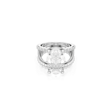Swarovski Hyperbola Cocktail Ring, Mixed cuts, White, Rhodium plated