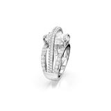 Swarovski Hyperbola Cocktail Ring, Mixed cuts, White, Rhodium plated
