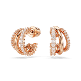 Swarovski Hyperbola hoop earrings, Mixed cuts, Mini, White, Rose gold-tone plated