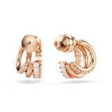 Swarovski Hyperbola hoop earrings, Mixed cuts, Mini, White, Rose gold-tone plated