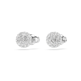 Swarovski Dextera stud earrings, Round cut, Sphere, White, Rhodium plated