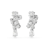 Swarovski Matrix Drop Earrings Mixed cuts, White, Rhodium plated