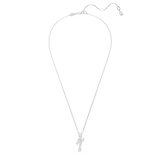 Swarovski Matrix pendant, Mixed cuts, White, Rhodium plated