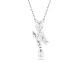 Swarovski Matrix pendant, Mixed cuts, White, Rhodium plated