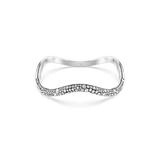 Swarovski Sublima Cuff bangle, Round cut, White, Rhodium plated, Small