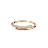 Swarovski Dextera Bangle Magnetic Closure White Rose Gold-Tone Plated