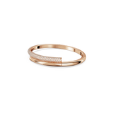 Swarovski Dextera Bangle Magnetic Closure White Rose Gold-Tone Plated