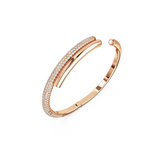Swarovski Dextera Bangle Magnetic Closure White Rose Gold-Tone Plated