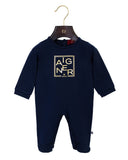 Aigner Kids New Born Boy's Set of Sleepsuit & Bib & Hat