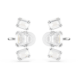 Swarovski Millenia Clip Earrings Octagon cut, White, Rhodium plated