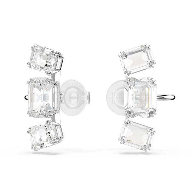 Swarovski Millenia Clip Earrings Octagon cut, White, Rhodium plated | Fashion Jewellery | FYFL | Women | Women Earrings | Womens